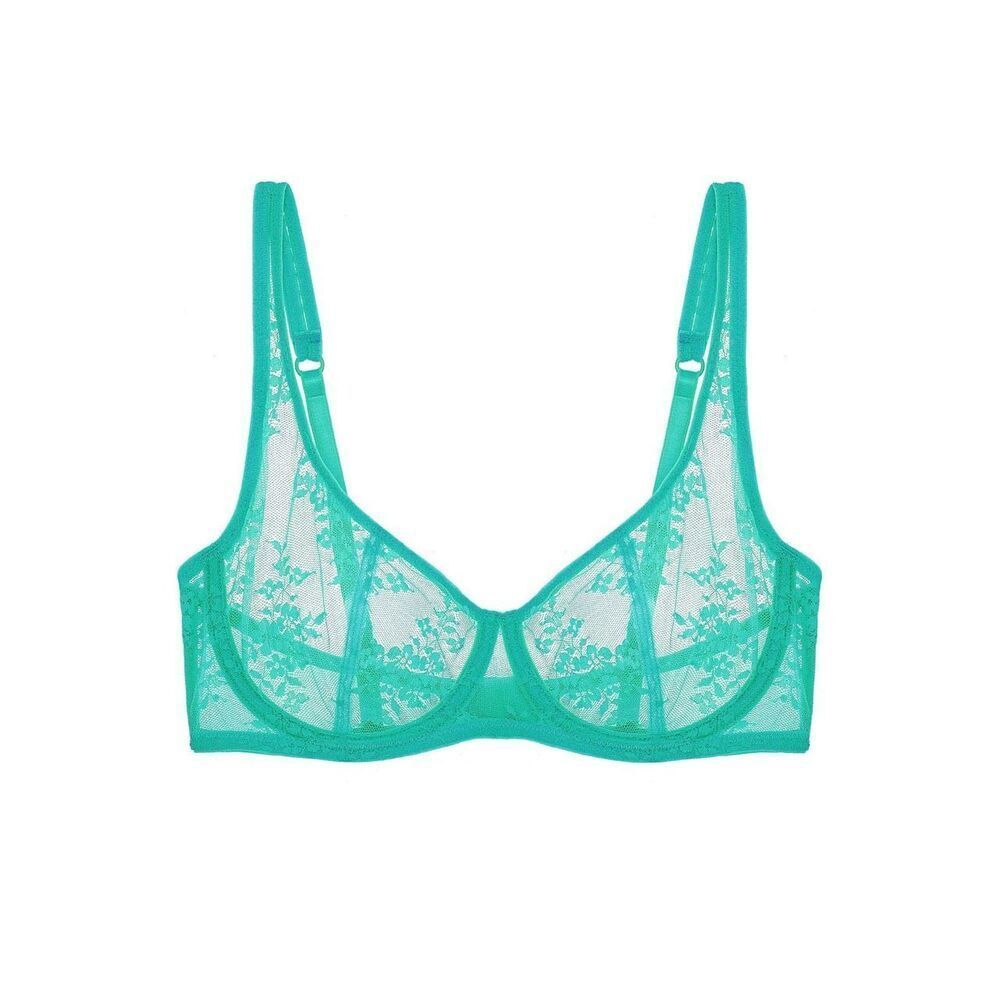 Journelle NWT Romy Delicate Demi Bra Vert Green  Designer Lingerie 36C
